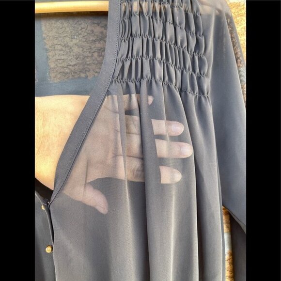 Patterson J. KincaidBlack Semi Sheer Blouse Xs - Picture 4 of 8